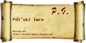 Püski Imre névjegykártya