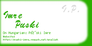 imre puski business card